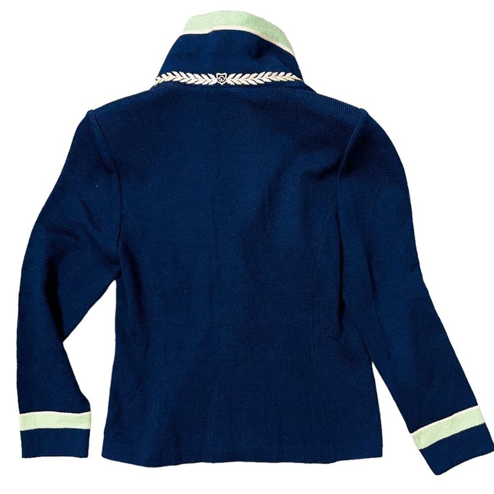 St. John By Marie Gray Santana Knit Shawl Collar Jacket Blazer Navy Size 4 - Picture 8 of 8